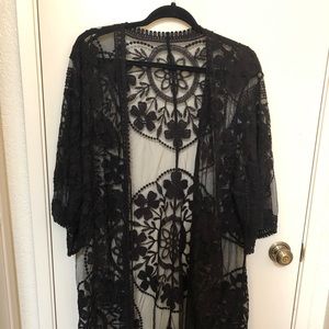 Zaful Black Kimono / Beach Cover Up